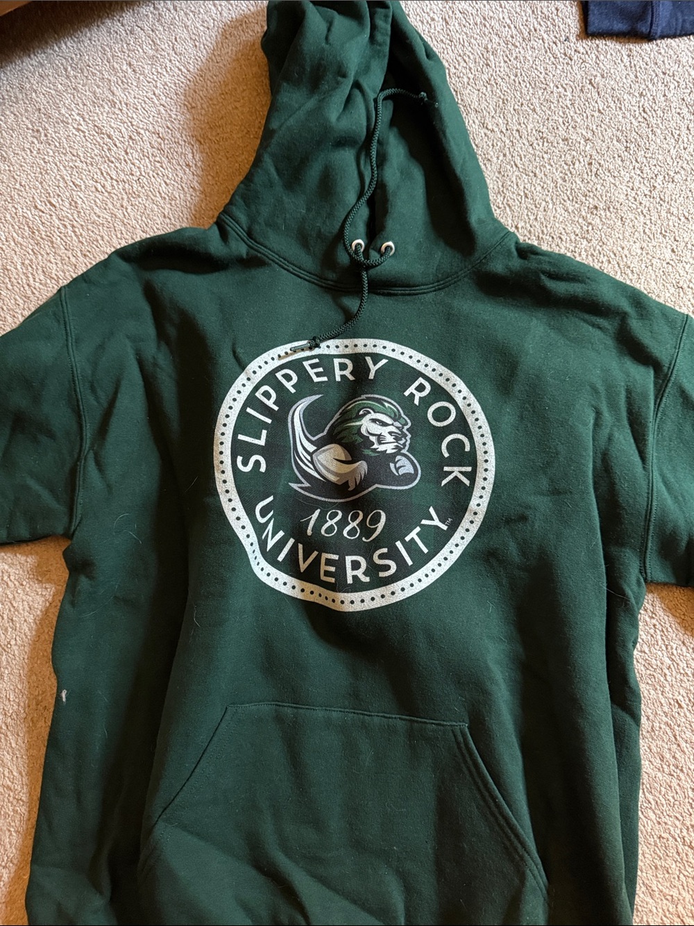 Green Slippery Rock University Hooded Sweatshirt